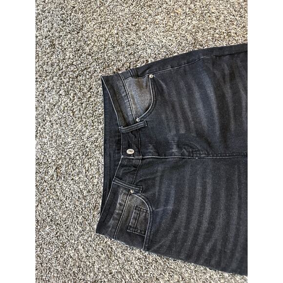 Sidefeel Jeans Size 6 Straight Wide Leg Stretchy Black - Picture 7 of 13